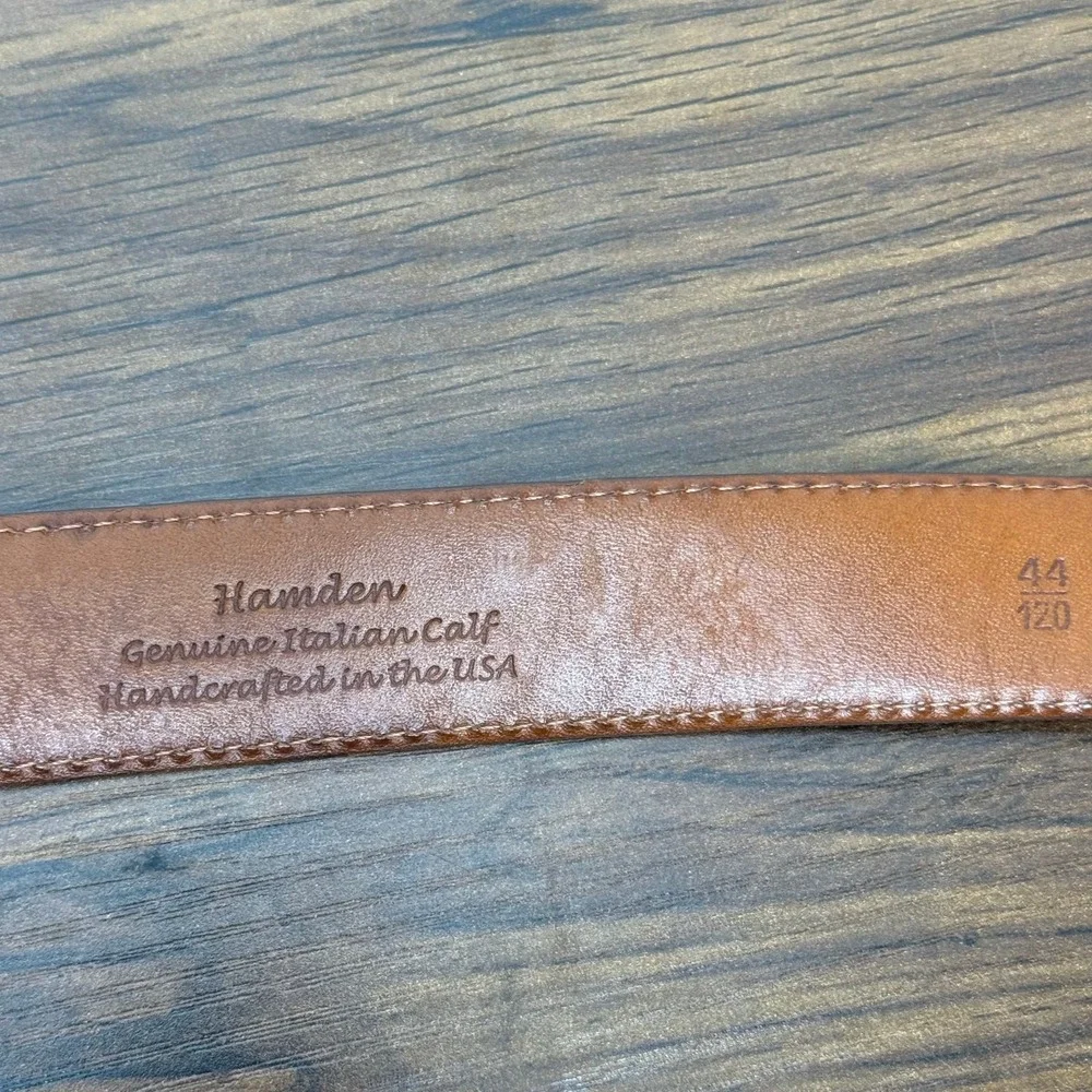 Trafalgar Belt Mens Brown Brandon Leather Silver Buckle Made in Italy Sz 44